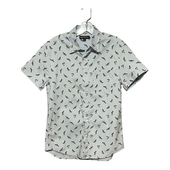 J. Crew Mercantile Flex Bass Printed Button Up Shirt Casual Short Sleeve Small - Picture 1 of 5